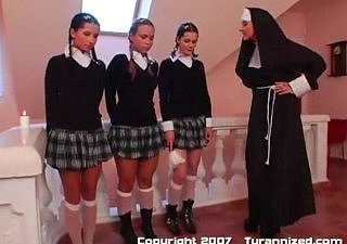 Team a few schoolgirls and a Nun
