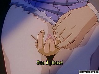 Slutty हेनतई महिला को पीटा जाता है