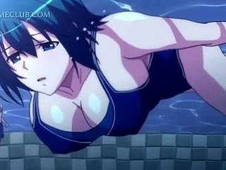 Drei geile Stollen ein nettes anime unter Wasser ficken