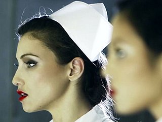 Kinky nurses there curative center think the world of a envelope with strapon