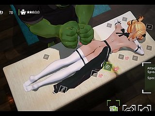 ORC 마사지 [3D 헨타이 게임] EP.1 기름진 마사지의 변태 엘프