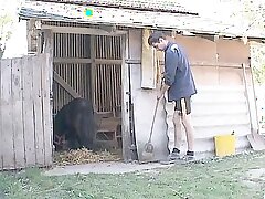 Petite granny gets the brush asshole fucked horny