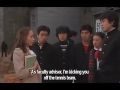 学生フィルムの前面には女教師