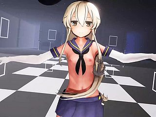 짧은 치마 춤을 추는 귀여운 십대 + 점진적인 옷을 벗고(3D HENTAI)