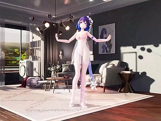 China Cutie Dancing + เปลื้องผ้าทีละน้อย (3D HENTAI)