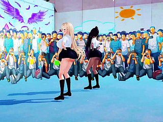 2 หัวนมใหญ่ เด็กนักเรียนเต้น + เปลื้องผ้าทีละน้อย (3D HENTAI)