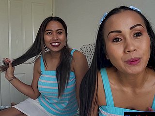 Lesbianas asiáticas MILF follando con strap-on