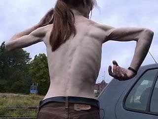 a atrophied full-grown dame everywhere laconic empty saggy tits