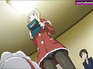 Bionda alongside abiti rossi alongside anime scena porno